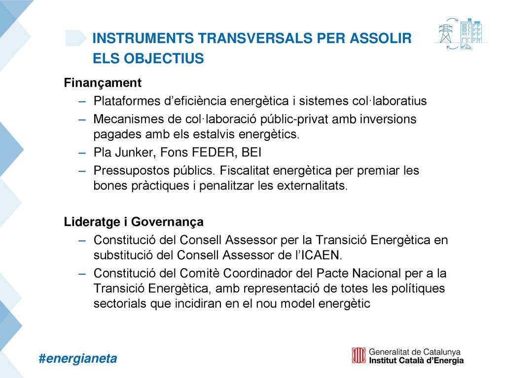 Presentació de les Bases de la Transició Energètica a Catalunya ppt